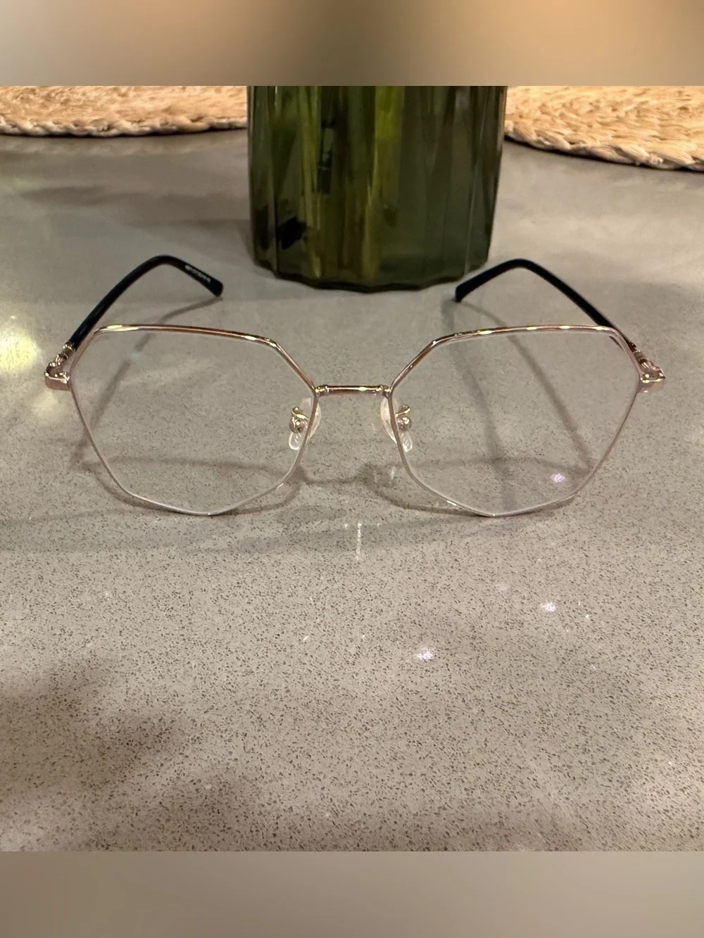 Zeelool Gold Geometric Frame Women's Eyeglasses